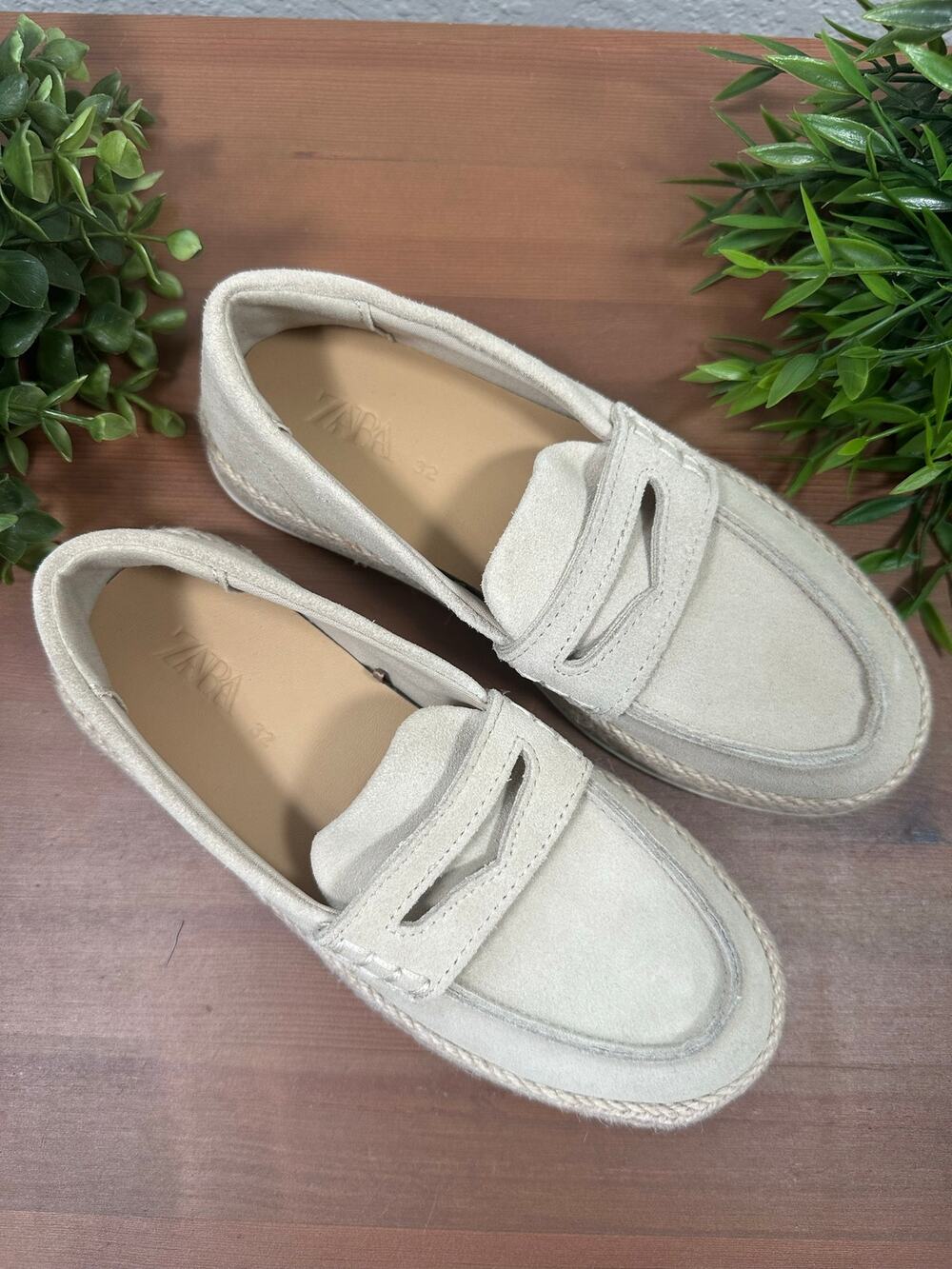 Zara Kids Suede Moccasins Loafers Boys Size 32